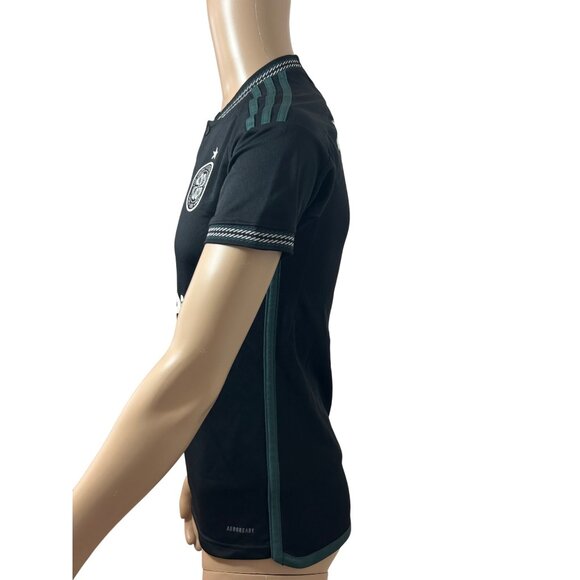 Adidas Celtic Football Club Men Soccer Jersey XS Black Green White Slim Button - Picture 3 of 16